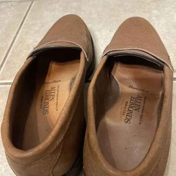 CLEAN Allen Edmonds Hamilton Men’s 7.5D Boar Leather Slip On Loafer Shoes VIBRAM