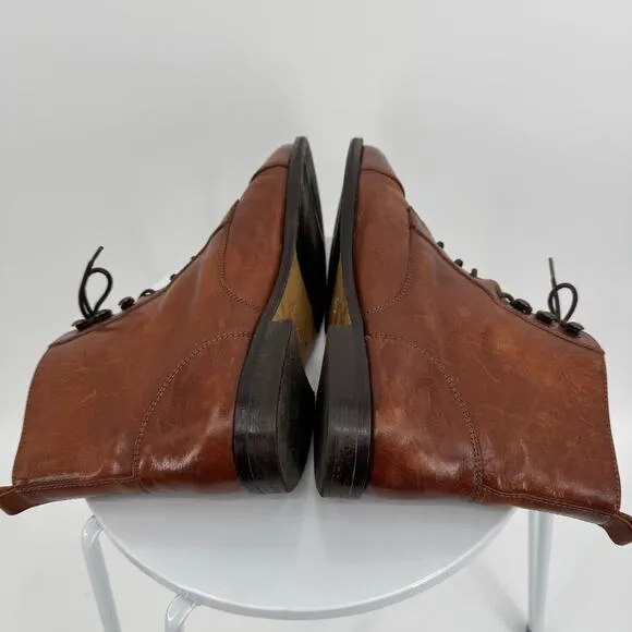 Clif boots women's size 40 ankle cap toe lace up leather brown Italy