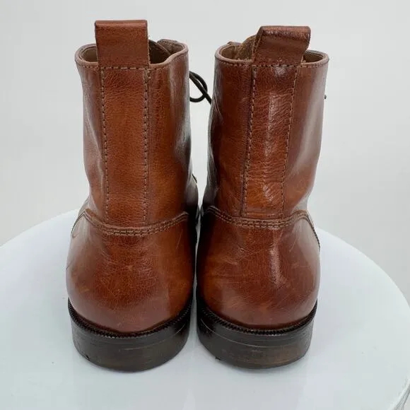 Clif boots women's size 40 ankle cap toe lace up leather brown Italy