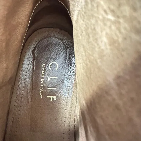 Clif boots women's size 40 ankle cap toe lace up leather brown Italy