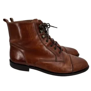 Clif boots women's size 40 ankle cap toe lace up leather brown Italy