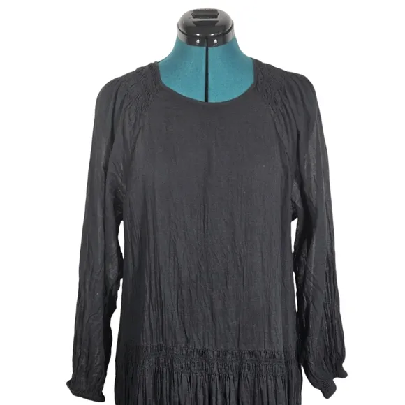 CLOSED Minimalist Scoop Neck Long Dress Maxi Dress Cotton Black XS