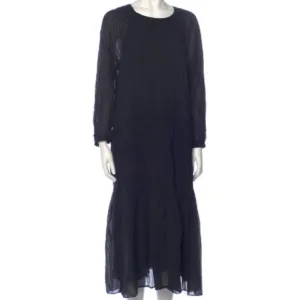 CLOSED Minimalist Scoop Neck Long Dress Maxi Dress Cotton Black XS