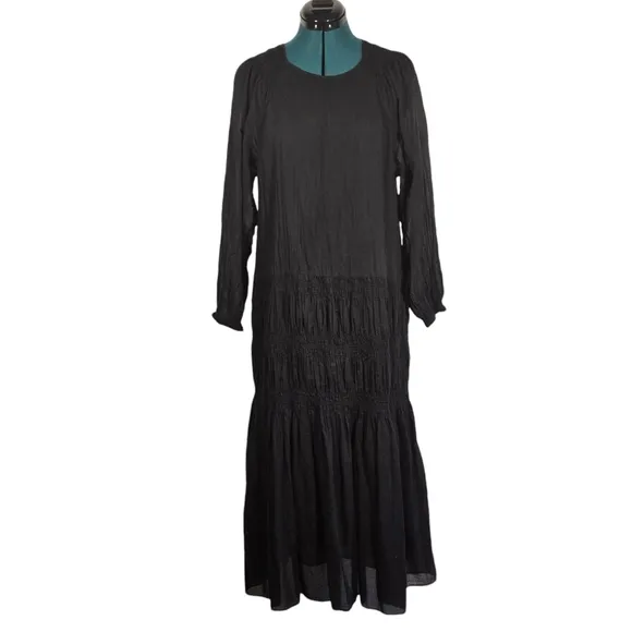 CLOSED Minimalist Scoop Neck Long Dress Maxi Dress Cotton Black XS
