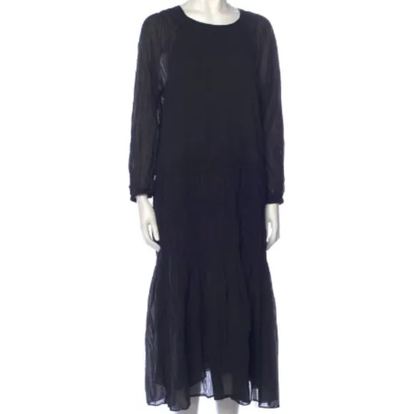 CLOSED Minimalist Scoop Neck Long Dress Maxi Dress Cotton Black XS