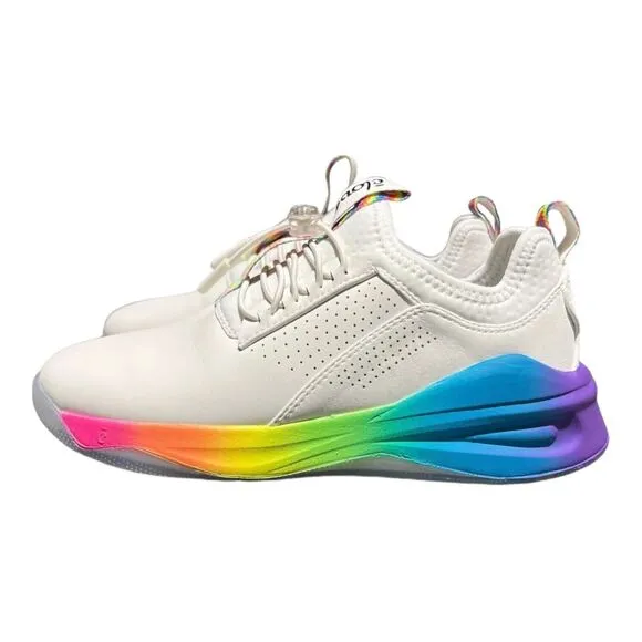 Clove Shoes Men’s 8 White Rainbow Sneakers Healthcare Nursing Pride Colorful
