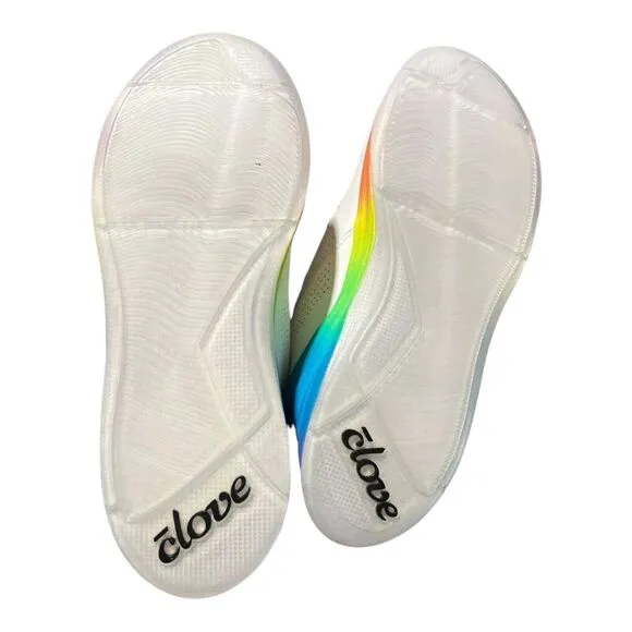 Clove Shoes Men’s 8 White Rainbow Sneakers Healthcare Nursing Pride Colorful