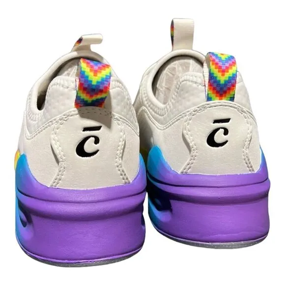 Clove Shoes Men’s 8 White Rainbow Sneakers Healthcare Nursing Pride Colorful