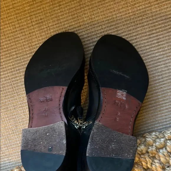 Coach Black Ankle Boots with Zipper Detail