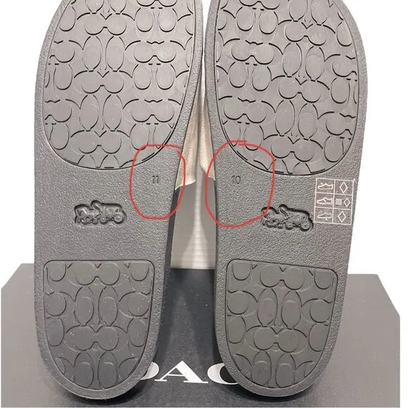 Coach Men’s Signature Coated Canvas Pool Slide Slippers **MISMATCHED**