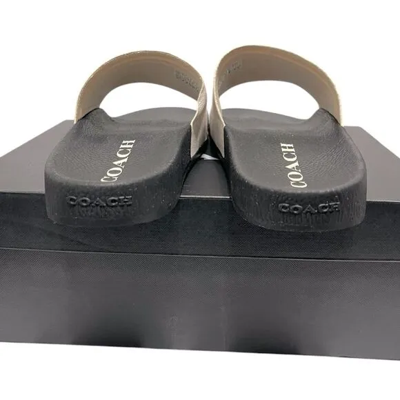 Coach Men’s Signature Coated Canvas Pool Slide Slippers **MISMATCHED**