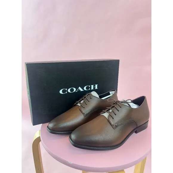 Coach Metropolitan Derby Saddle Brown Leather Shoe Men's 8.5