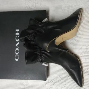 Coach Women's Black Leather Ankle Boots