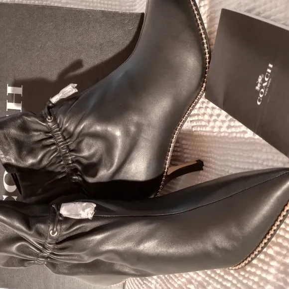 Coach Women's Black Leather Ankle Boots