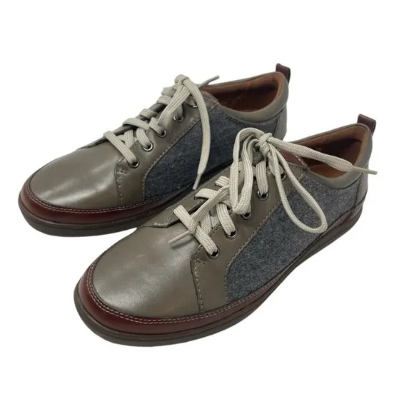 Cobb Hill Bailee Women’s Size 8.5 Brown gray Leather Sneakers Shoes New