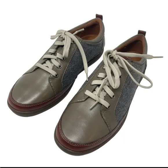 Cobb Hill Bailee Women’s Size 8.5 Brown gray Leather Sneakers Shoes New