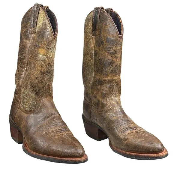 Code West Women’s Brown Leather Distressed Cowgirl Boot Size US 8