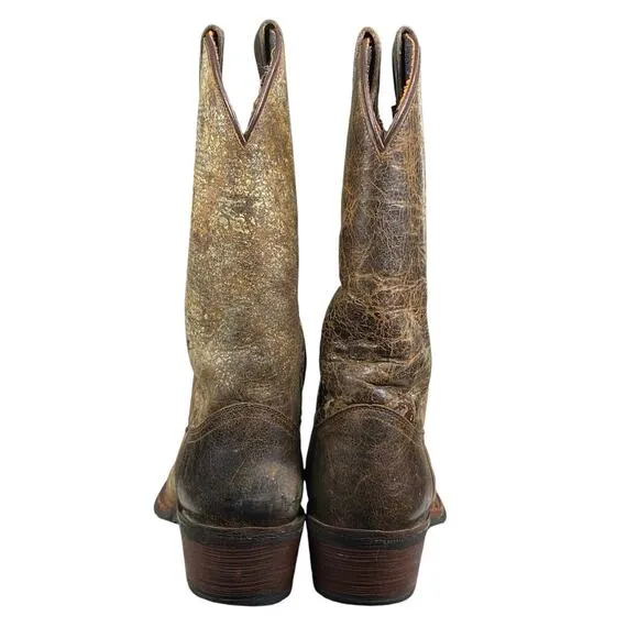 Code West Women’s Brown Leather Distressed Cowgirl Boot Size US 8