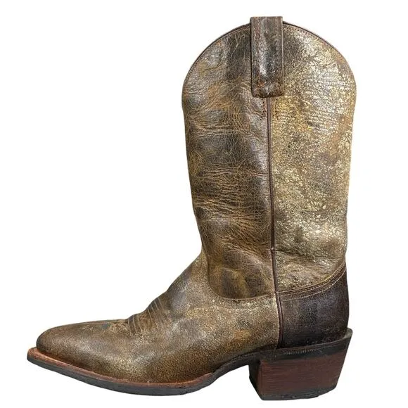 Code West Women’s Brown Leather Distressed Cowgirl Boot Size US 8