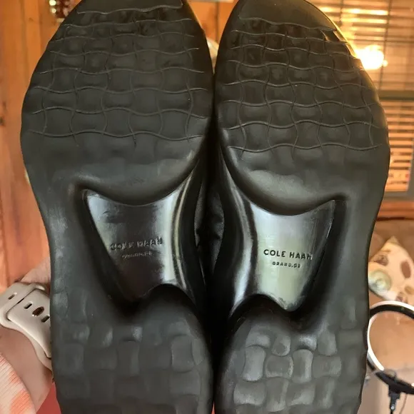 Cole Haan 3 ZeroGrand Slip-On Ruched Black Ballet Flat Size 7B Leather/Manmade