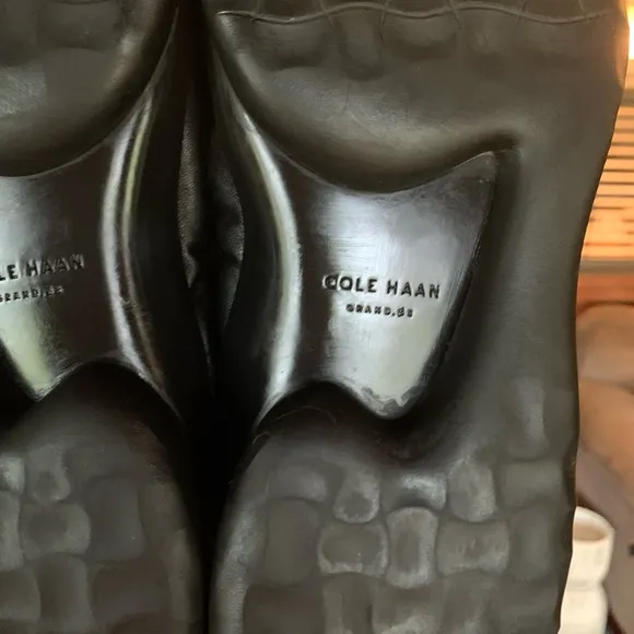 Cole Haan 3 ZeroGrand Slip-On Ruched Black Ballet Flat Size 7B Leather/Manmade