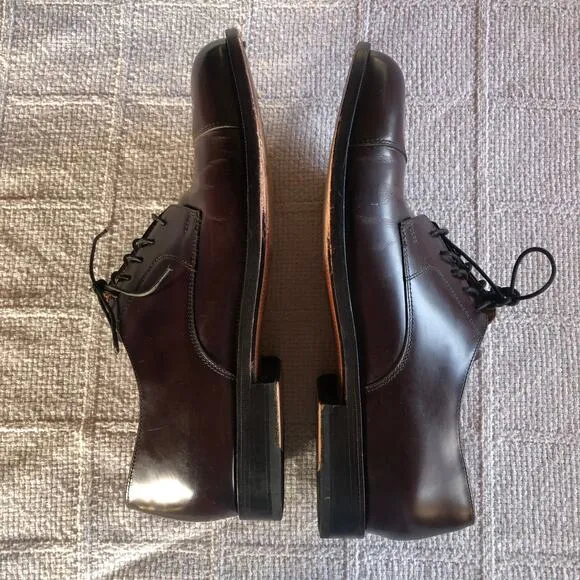 Cole Haan City Bostonian Maroon Leather Cap Toe Derby Dress Shoes Mens Sz 10 D