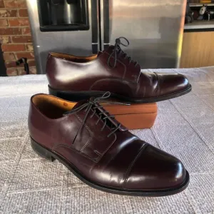 Cole Haan City Bostonian Maroon Leather Cap Toe Derby Dress Shoes Mens Sz 10 D