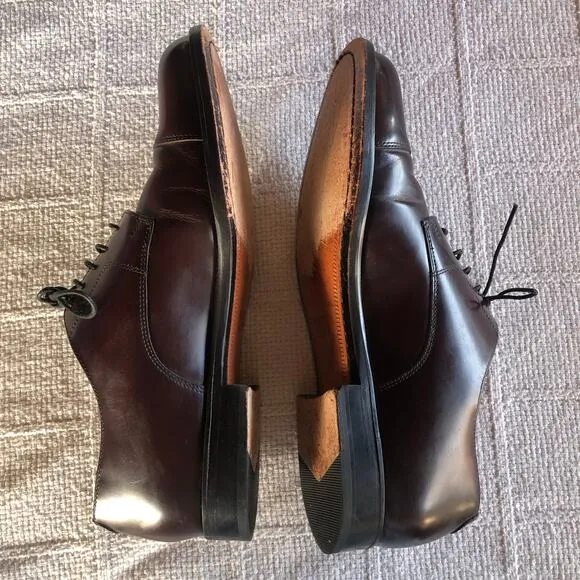 Cole Haan City Bostonian Maroon Leather Cap Toe Derby Dress Shoes Mens Sz 10 D