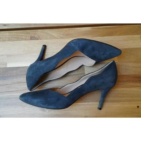 Cole Haan Cushioned Insole Grand OS Suede Courts Heels Pumps Dark Gray Size 6