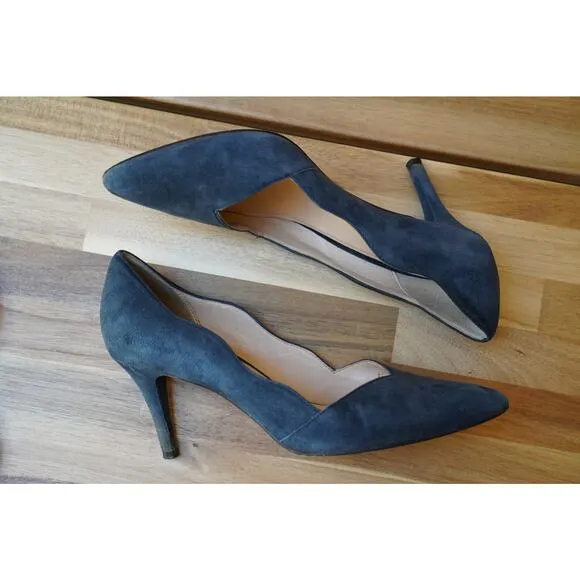 Cole Haan Cushioned Insole Grand OS Suede Courts Heels Pumps Dark Gray Size 6