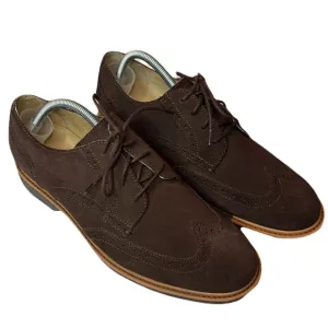 Cole Haan Grand OS 9 Brown Suede Wing Tip Oxford Dress Shoes Academia Derby