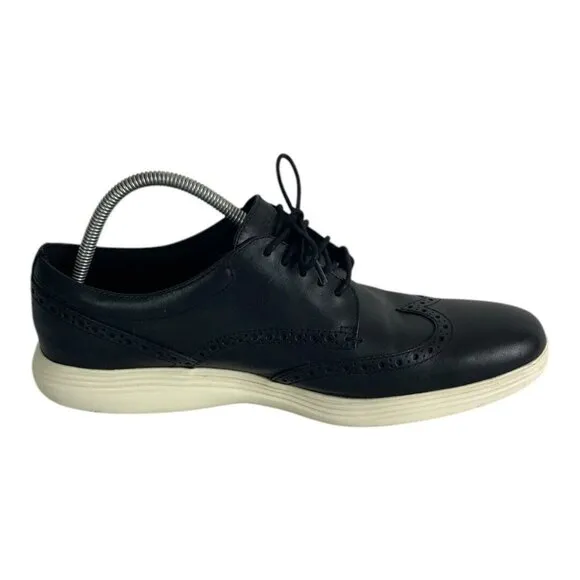 Cole Haan Grand Tour Wingtip Oxford Lace Up Shoes Black Leather Mens 11.5 C29413