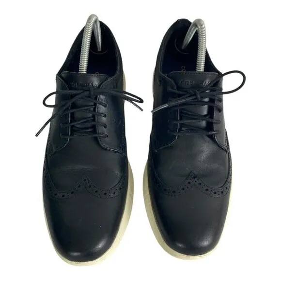 Cole Haan Grand Tour Wingtip Oxford Lace Up Shoes Black Leather Mens 11.5 C29413