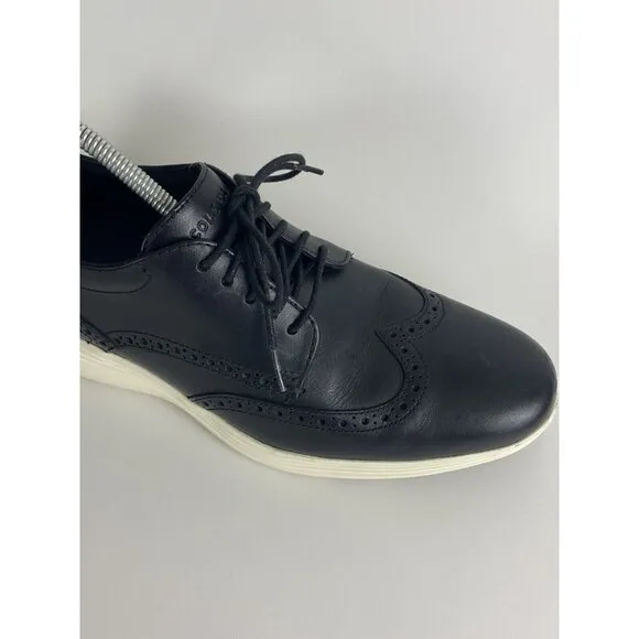 Cole Haan Grand Tour Wingtip Oxford Lace Up Shoes Black Leather Mens 11.5 C29413