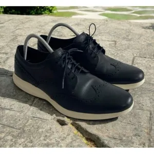 Cole Haan Grand Tour Wingtip Oxford Lace Up Shoes Black Leather Mens 11.5 C29413