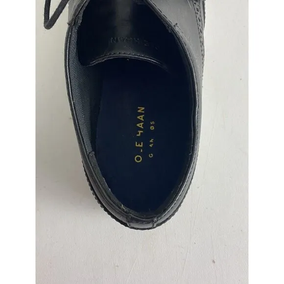 Cole Haan Grand Tour Wingtip Oxford Lace Up Shoes Black Leather Mens 11.5 C29413