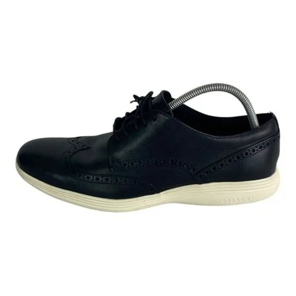 Cole Haan Grand Tour Wingtip Oxford Lace Up Shoes Black Leather Mens 11.5 C29413