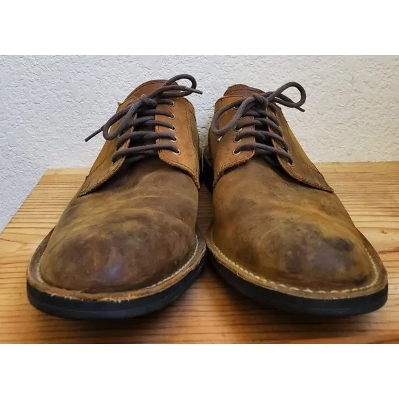 Cole Haan GrandOs Brown‎ Lace Up Oxfords Distressed Leather Classic Men 9.5 M