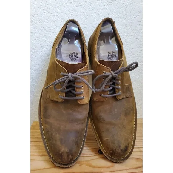 Cole Haan GrandOs Brown‎ Lace Up Oxfords Distressed Leather Classic Men 9.5 M