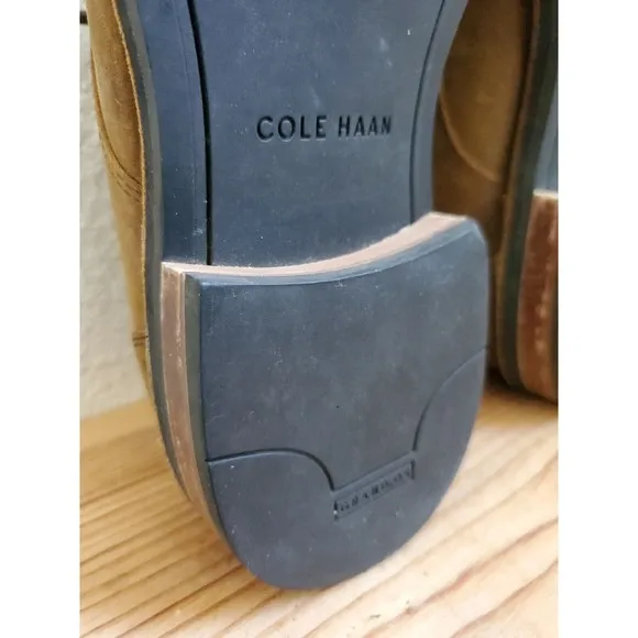 Cole Haan GrandOs Brown‎ Lace Up Oxfords Distressed Leather Classic Men 9.5 M