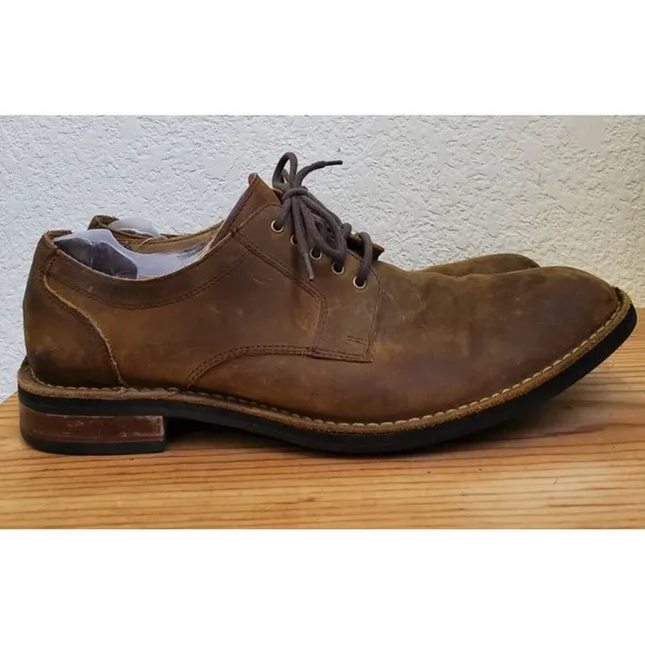 Cole Haan GrandOs Brown‎ Lace Up Oxfords Distressed Leather Classic Men 9.5 M