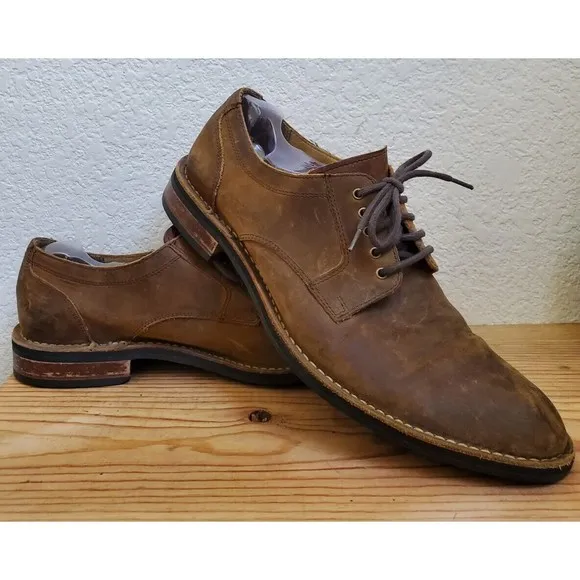 Cole Haan GrandOs Brown‎ Lace Up Oxfords Distressed Leather Classic Men 9.5 M
