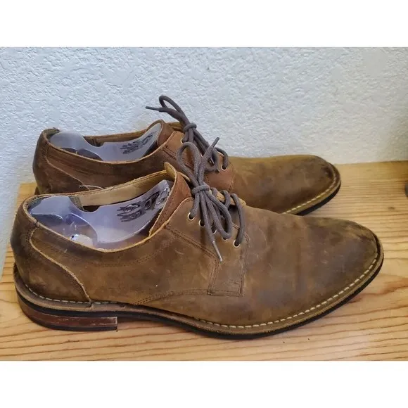 Cole Haan GrandOs Brown‎ Lace Up Oxfords Distressed Leather Classic Men 9.5 M