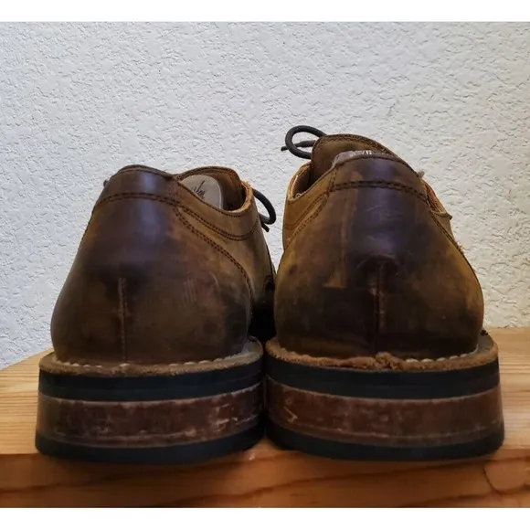 Cole Haan GrandOs Brown‎ Lace Up Oxfords Distressed Leather Classic Men 9.5 M