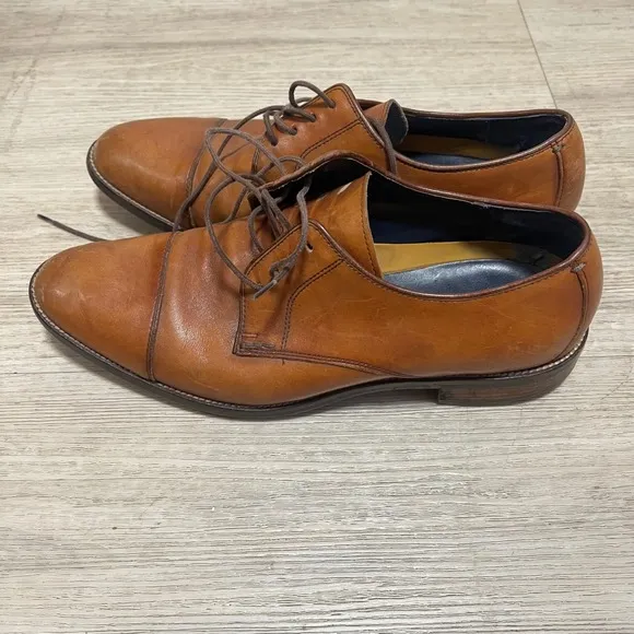 Cole Haan Leather Oxford Mens Dress Shoes Classic Business Casual Brown 9M