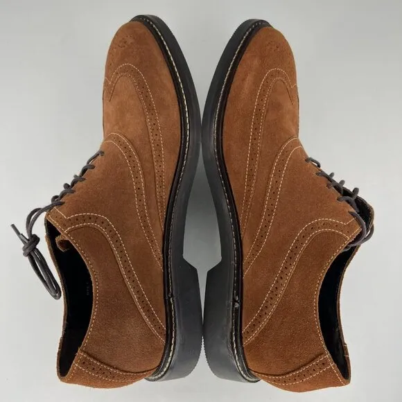 Cole Haan Mens C08646 Brown Solid Oxford Suede Leather Size 9 Dress Shoes