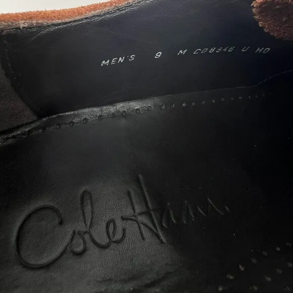 Cole Haan Mens C08646 Brown Solid Oxford Suede Leather Size 9 Dress Shoes