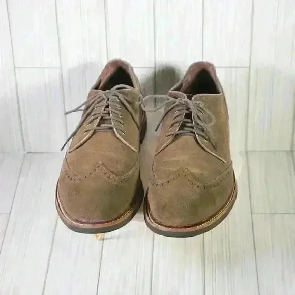 Cole Haan Men's suede ft c11868 size 11 shoe tan wingtip oxford