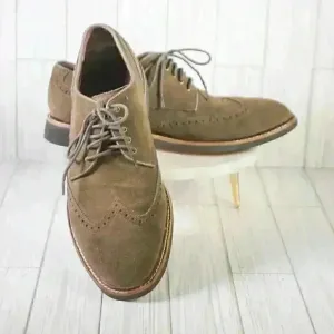Cole Haan Men's suede ft c11868 size 11 shoe tan wingtip oxford