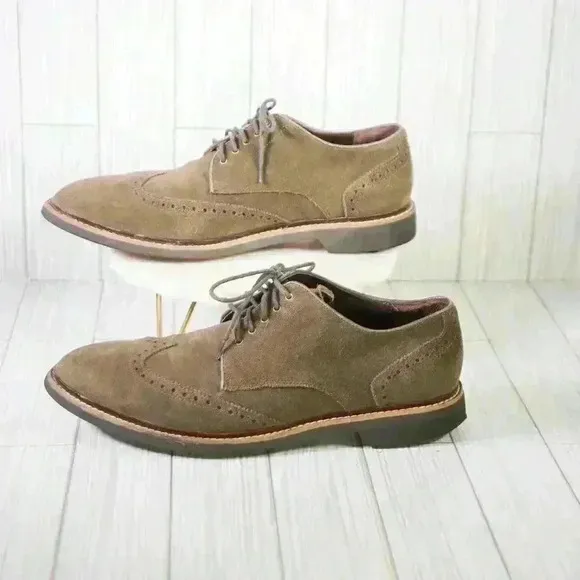 Cole Haan Men's suede ft c11868 size 11 shoe tan wingtip oxford